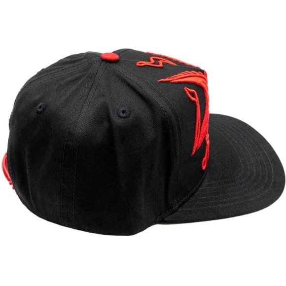 Black w/Red Baphomet Goat Head Satan Baseball Hat Snapback Cap NWT - Picture 3 of 4
